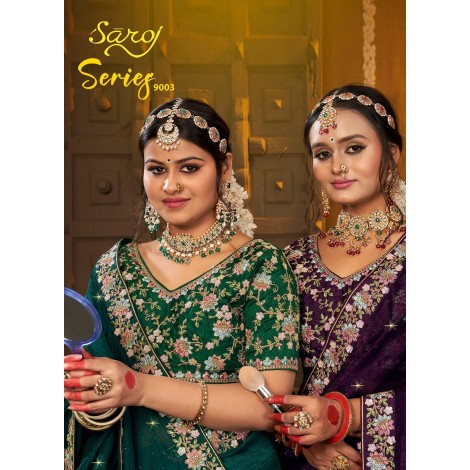 SAROJ PREMIUM FANCY CRUNCHY SILK SAREE