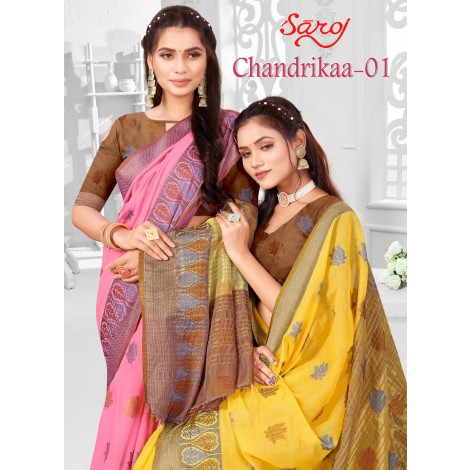 SAROJ SAREE CHANDRIKA SOFT COTTON WEAVING