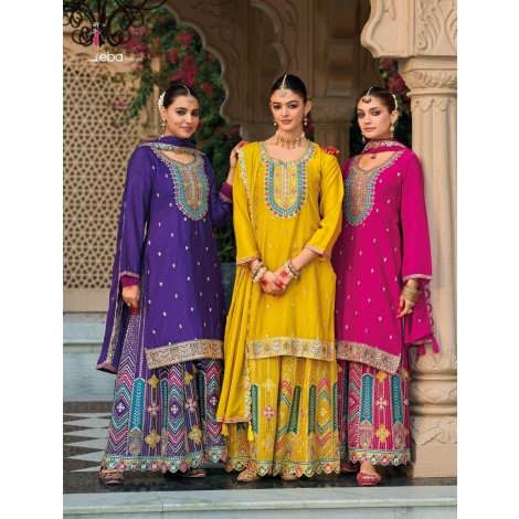 Women's Heavy Chinon Embroidery Work Suits