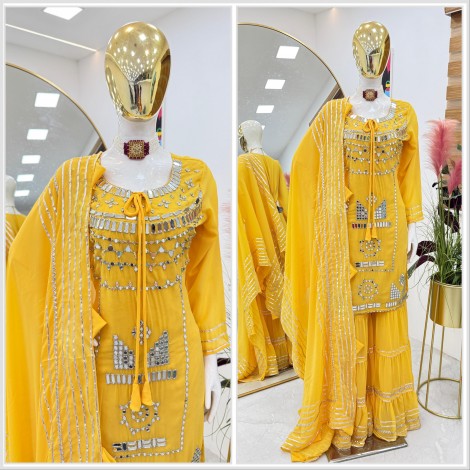 NEW DESIGNER PARTY WEAR TOP PLAZZO & DUPATTA SET