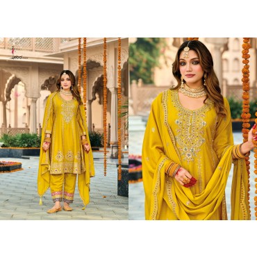 DESIRABLE FANCY EMBROIDERED HEAVY CHINON WORK SUIT SETS