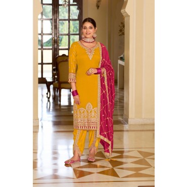 DHOTI WITH CONTRAST DUPATTA READY MADE KURTI