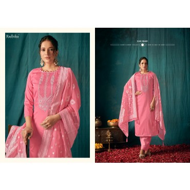 ELEGANT ZAM COTTON SUIT SET WITH JAQUARD DUPATTA AND SWAROVSKI WORK FOR WOMEN