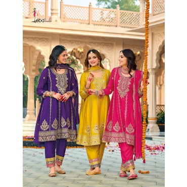 GAZAL HEVEY CHINON WITH EMBROIDERY WORK SUITS