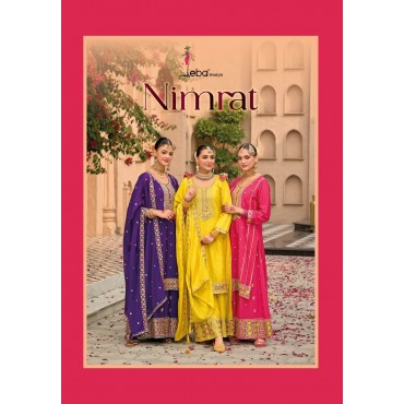 NIMRAT PALAZZO EBA LIFE STYLE HEAVY CHINON WITH EMBOIDERY