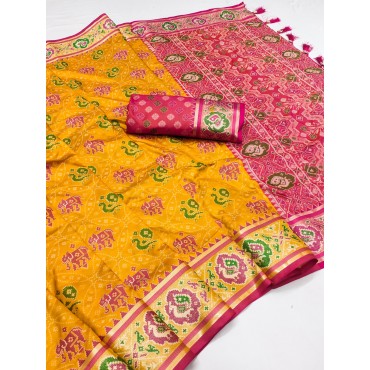 NX SOFT PATOLA SILK SAREE WITH MEENAAKRI