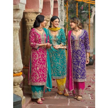 Premium Heavy Chinon Embroidery Work Suit