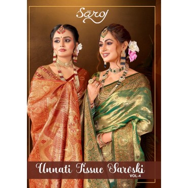 SAROJ SAREE UNNATI TISSUE SWAROSKI