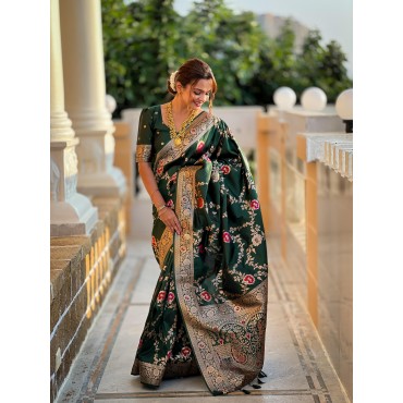 SOFT BANARASI SILK SAREE WITH ZARI WEAVING