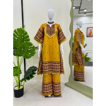 VELVET FANCY DESIGNER KAFTAN WITH PLAZZO