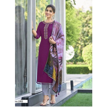 FANCY WEAVING PATTERN KURTI BOTTOM DUPATTA