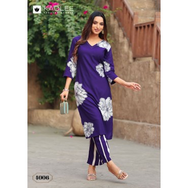 RAYON PRINTED DESIGNER KURTI WITH PANT COLLECTION