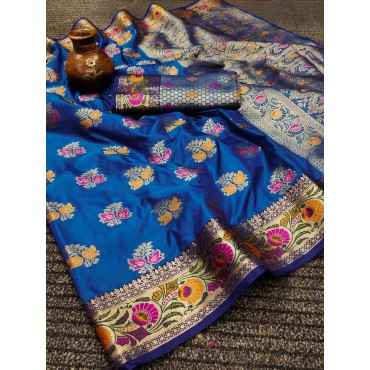 SOFT SILK SAREE WITH BROCADE BLOUSE